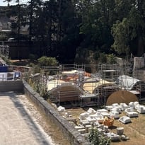 Visite du chantier des douves de Châteauneuf