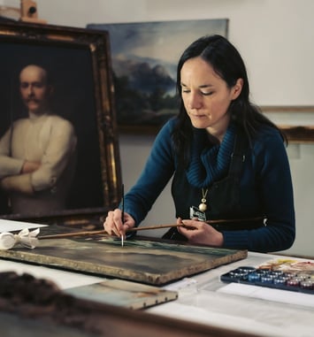 Découverte et visite d'un atelier de restauration de peintures